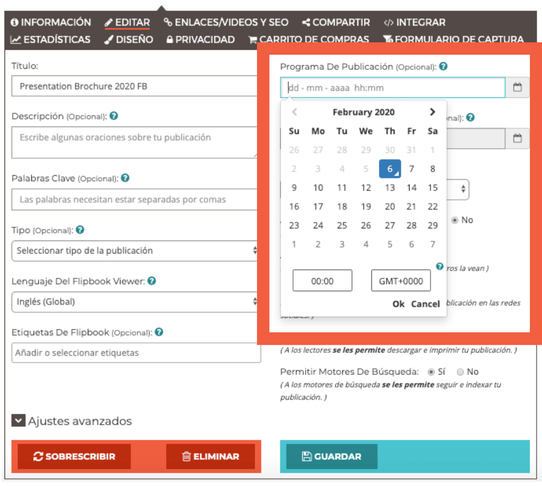 Programación de FlipBook