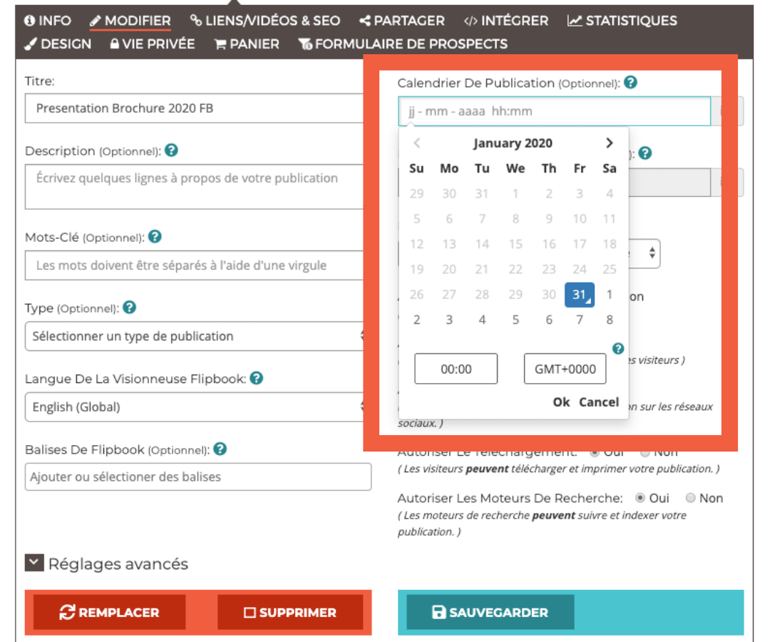 COMMENT PROGRAMMER LA PUBLICATION DE VOTRE FLIPBOOK